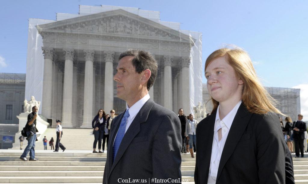 Abigail Fisher, and her attorney Ed Blum at the Supreme Court