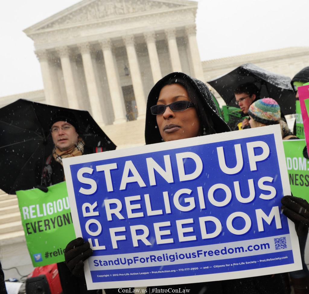 Demonstrators outside the Supreme Court